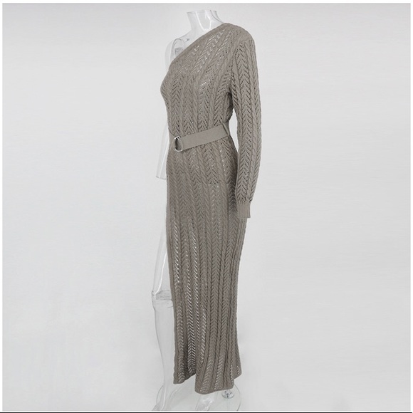 NEW! Knitted Maxi Side Slit Dress - Picture 3 of 6